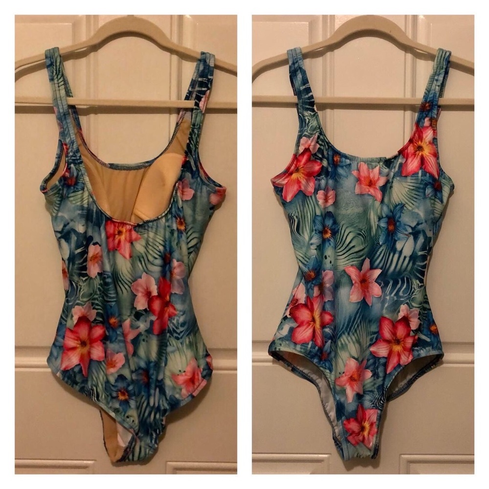 Vintage 90s Floral One-piece Swimsuit
